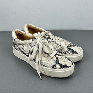 Joie Snakeskin Leather Platform Sneaker Shoes